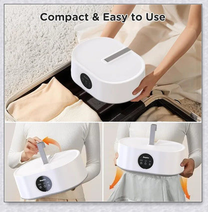 Ultradry Portable Clothes Dryer, featuring fast drying, adjustable heat settings, and built-in UV sanitization for a fresh, wrinkle-free wardrobe