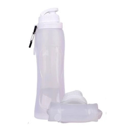 Flexible Silicone Sport Water Bottle in Gray Color, Ideal for Hydration During Fitness, Outdoor Activities, and Everyday Use