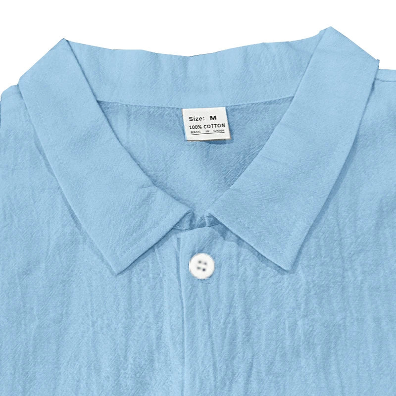 Hhomeenjoy Men's Cotton and Linen Shirt - High Elastic and Comfortable