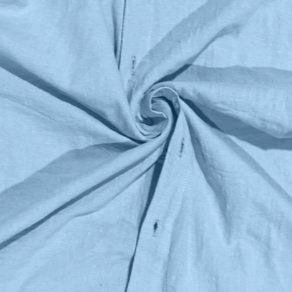 Men's cotton and linen shirt in light blue color with high elasticity and comfortable fit