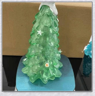 Handcrafted Sea Glass Christmas Tree Craft in Blue and Green Shades, Ideal for Coastal Holiday Decor