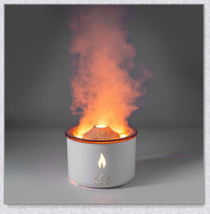 New Creative Ultrasonic Essential Oil Humidifier with simulated flame lighting and jellyfish smoke ring effects for soothing aromatherapy