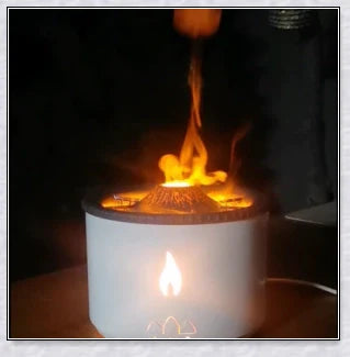 New Creative Ultrasonic Essential Oil Humidifier with simulated flame lighting and jellyfish smoke ring effects for soothing aromatherapy