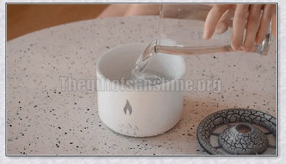 New Creative Ultrasonic Essential Oil Humidifier with simulated flame lighting and jellyfish smoke ring effects for soothing aromatherapy