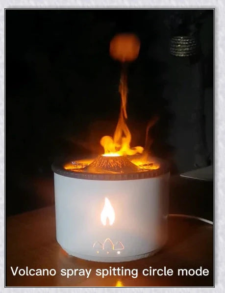 New Creative Ultrasonic Essential Oil Humidifier with simulated flame lighting and jellyfish smoke ring effects for soothing aromatherapy
