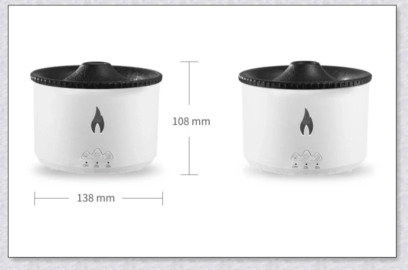 New Creative Ultrasonic Essential Oil Humidifier with simulated flame lighting and jellyfish smoke ring effects for soothing aromatherapy