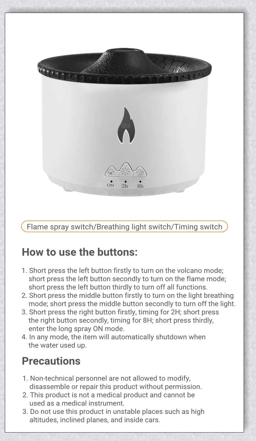 New Creative Ultrasonic Essential Oil Humidifier with simulated flame lighting and jellyfish smoke ring effects for soothing aromatherapy