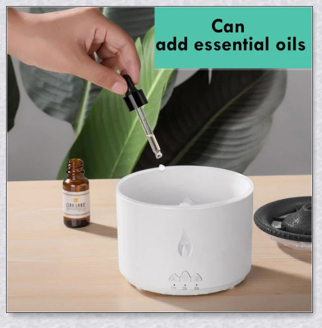 New Creative Ultrasonic Essential Oil Humidifier with simulated flame lighting and jellyfish smoke ring effects for soothing aromatherapy