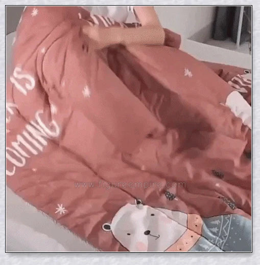 Wearable winter blanket with sleeves for cozy comfort and productivity