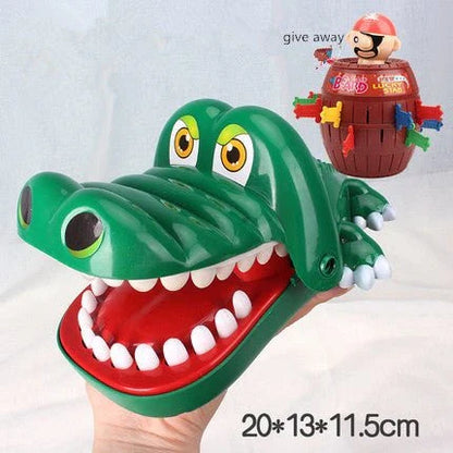 Colorful interactive animal-themed toy with a switch that opens and closes the animal's mouth, promoting hand-eye coordination and parent-child bonding