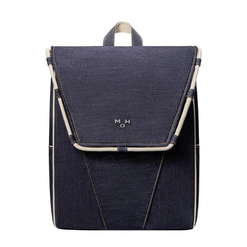 Eco-Friendly Active Denim Waterproof Backpack with multiple interior pockets, waterproof lining, and comfortable hard handle