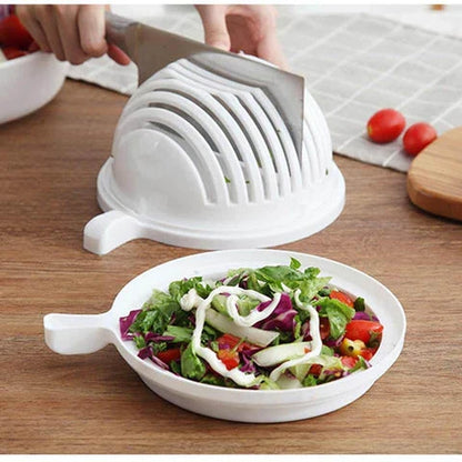 60 Second Salad Cutter Bowl - Quickly chop, slice, and dice ingredients for fresh, healthy salads in just 60 seconds