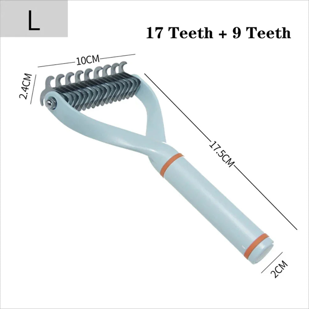 Trendha Double-Sided Pet Deshedding Brush for Cats and Dogs - Effectively removes excess hair and tangles