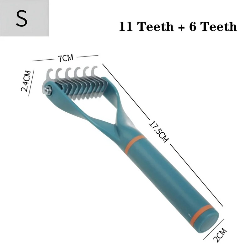 Hhomeenjoy Double-Sided Pet Deshedding Brush for Cats and Dogs