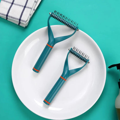 Trendha Double-Sided Pet Deshedding Brush for Cats and Dogs - Effectively removes excess hair and tangles