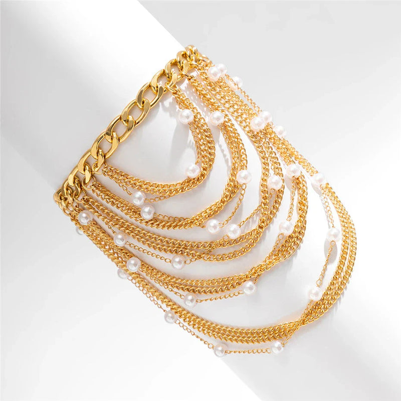 Hhomeenjoy US Elegant Boho Chic Tassel Pearl Anklet for Women