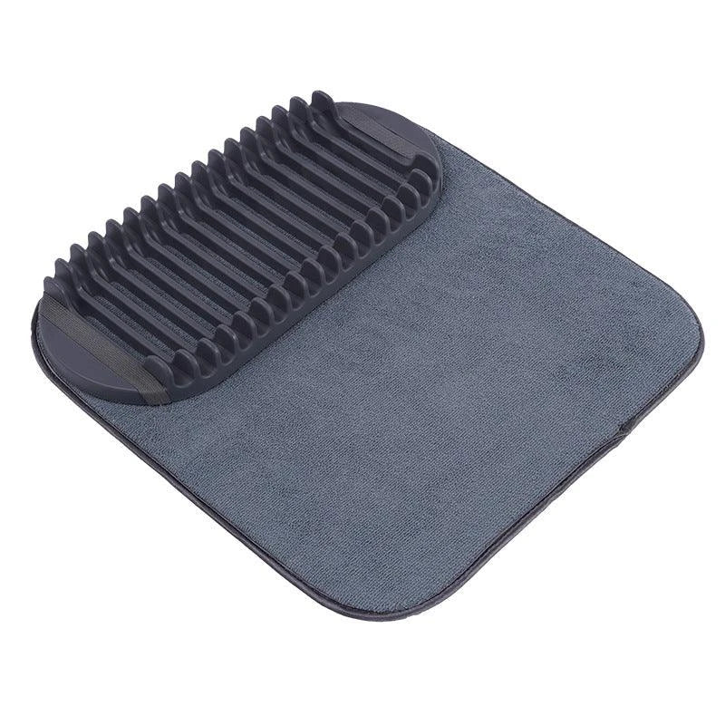 Durable dish drying rack with hanging storage hooks for organizing kitchen tools and utensils