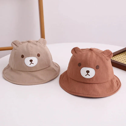 Adorable Kids Bear Decor Panama Bucket Hat with Playful Bear Ear Design for Outdoor Fun and Sun Protection