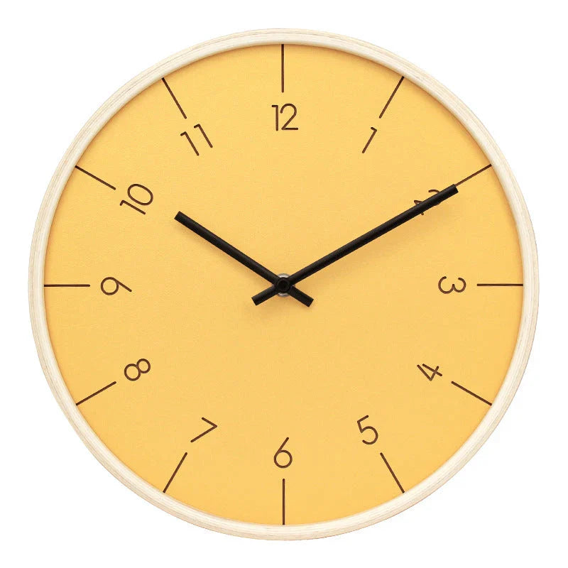 Elegant Decorative Wooden Wall Clock with a sleek, modern design and mute quartz movement for quiet timekeeping
