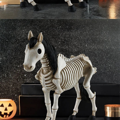 Skeleton Horse Ornament: Detailed resin decoration with a striking skeletal horse design for Halloween decor