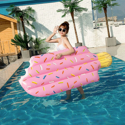 Deluxe Ice Cream-Inspired Inflatable Swim Float for Relaxing Pool and Beach Days