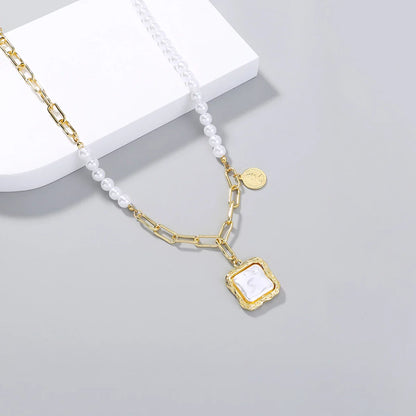 Faux Baroque Pearl Necklace with Elegant Shimmering Faux Pearls in a Refined and Sophisticated Design