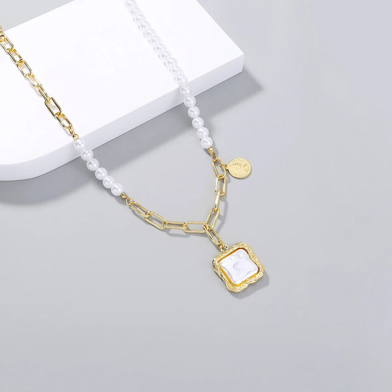 Hhomeenjoy Elegant Faux Baroque Pearl Necklace for Refined Style