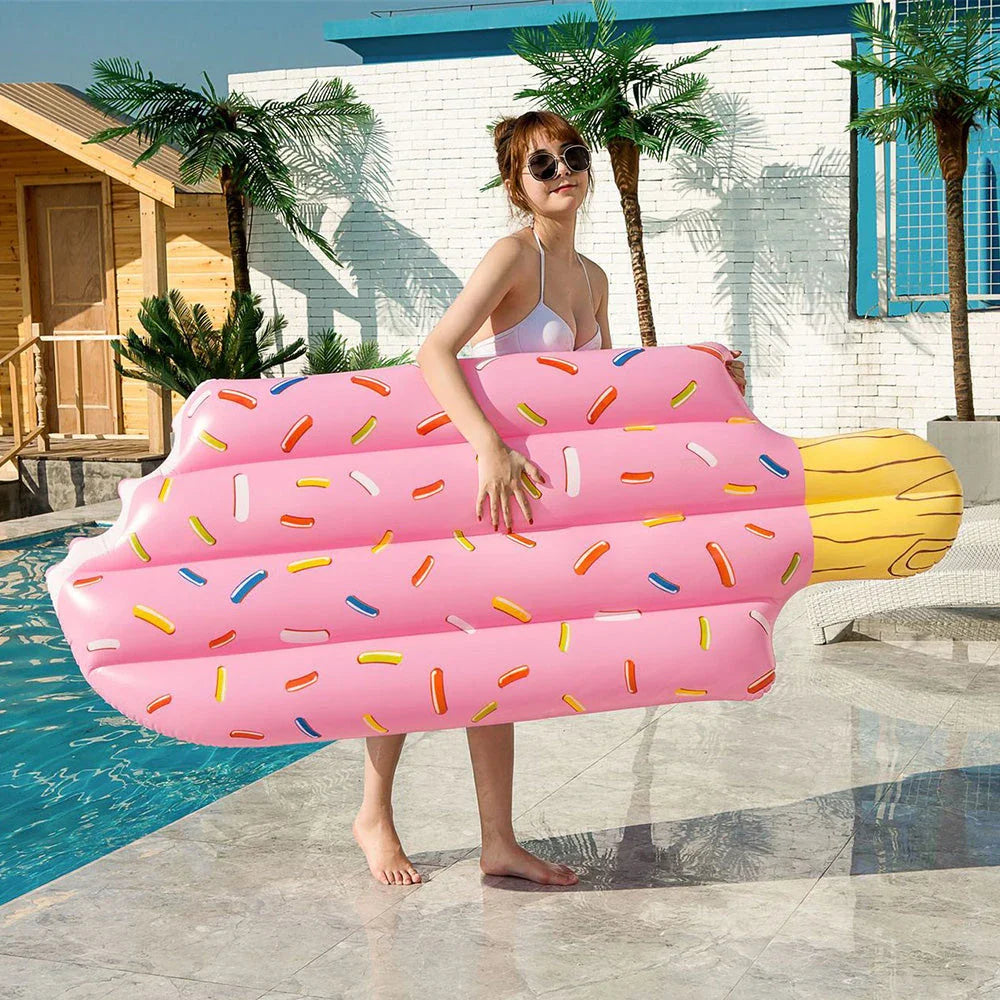 Deluxe Ice Cream-Inspired Inflatable Swim Float for Relaxing Pool and Beach Days