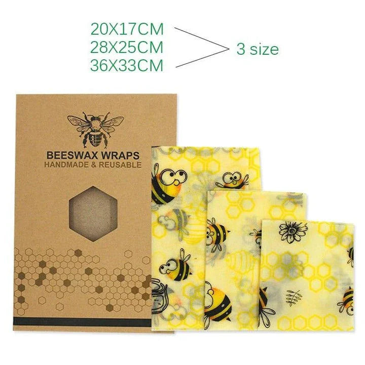 Reusable beeswax food wrap film in a variety of floral patterns, including yellow, green, beige, and white