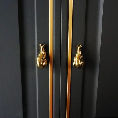 Elegant European-style retro brass snail cabinet door handles in small and large sizes for wardrobe, cabinet, and drawer upgrades