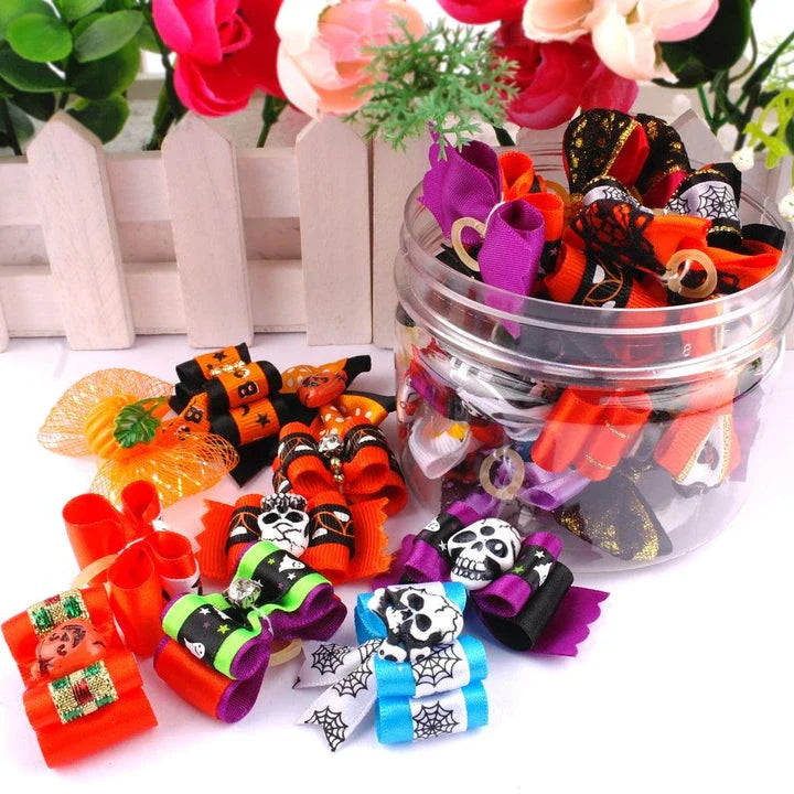 Hhomeenjoy Adorable Pet Halloween Hair Bows - 20-Piece Set