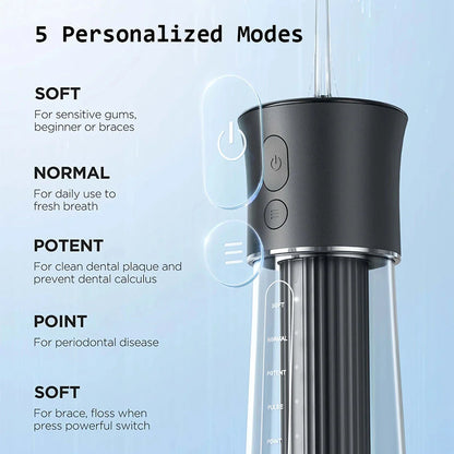 Trendha Powerful 5-Mode Water Flosser with USB-C Charging and 300ml Water Tank
