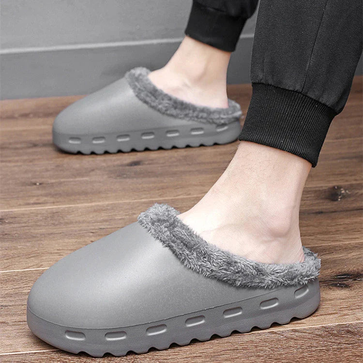 Cotton-padded Baotou slippers in various colors and sizes, providing comfort and style for casual everyday wear.
