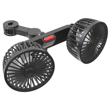Adjustable Dual-Head Car Seat Cooling Fan with Powerful Airflow and Flexible Placement