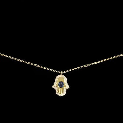 Demon Eye Jewelry Set with Necklace, Bracelet, and Earrings in Gold Tone