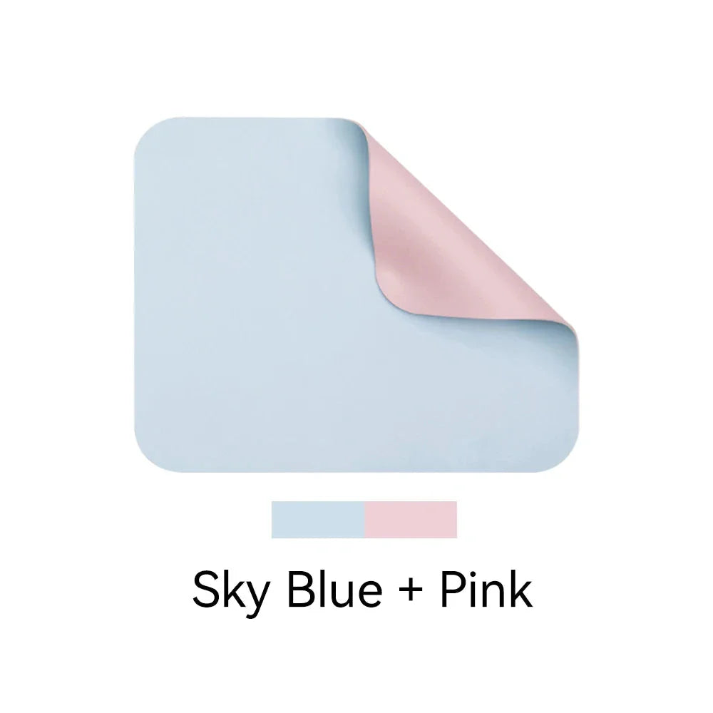 Vibrant Dual-Sided Waterproof Mouse Pad with Pink and Silver Color Options for a Stylish and Functional Desk Accessory