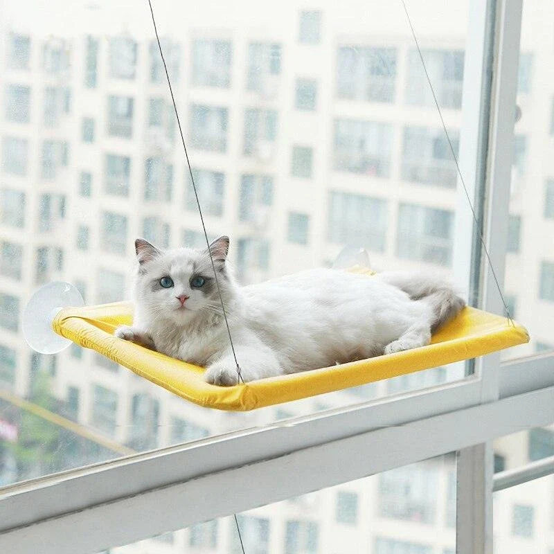 Cozy cat hammock in various colors, including green, khaki, purple, blue, and more, with and without cushions