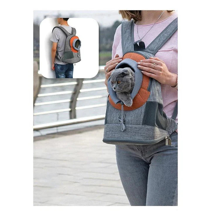 Cozy Pet Carrier Backpack for Cats and Dogs with Breathable Mesh Panels and Padded Straps