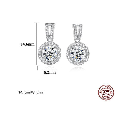 Elegant S925 silver pendant necklace with Mosan diamond inlay, adjustable chain length for women's fashion accessory