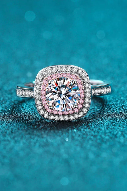 A stunning moissanite ring with a captivating center stone and a hand-polished 925 sterling silver setting, perfect for everyday elegance.