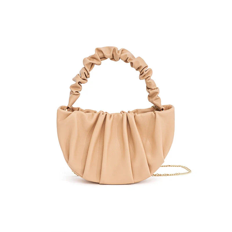 Luxurious Sheepskin Pleated Crossbody Bag in various colors - a stylish and functional everyday accessory for women