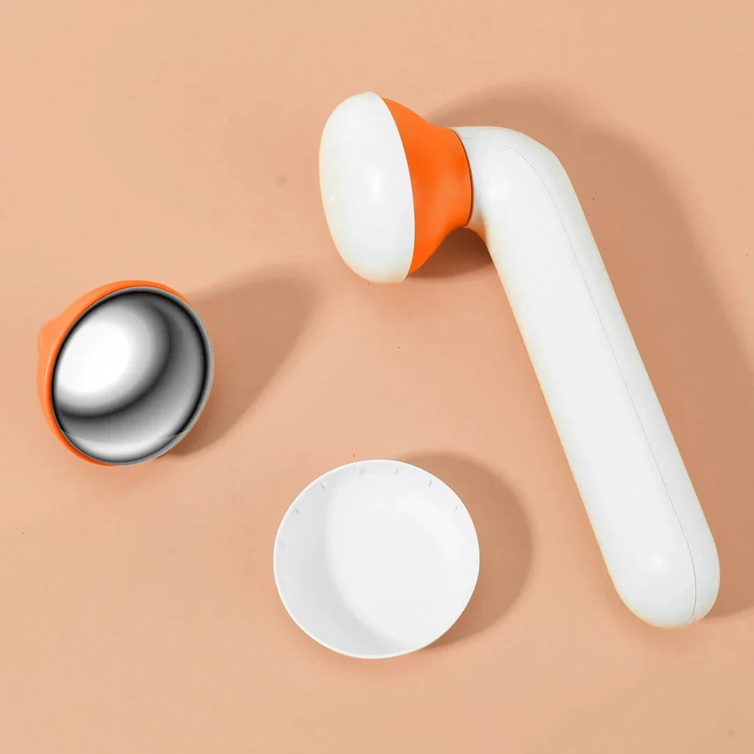 Stainless steel 360-degree rotating ice roller for comprehensive facial massage and rejuvenation