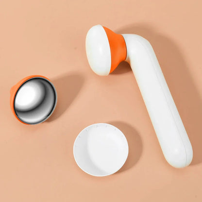 Stainless steel 360-degree rotating ice roller for comprehensive facial massage and rejuvenation