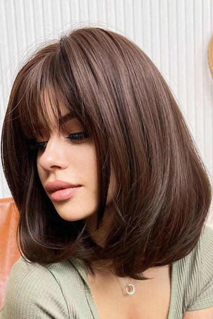 Luxurious Bobo synthetic wig with heat-resistant design, showcasing a soft wave texture and comfortable cap
