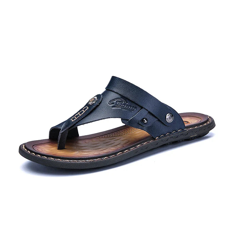 Premium large size men's flip-flop sandals in microfiber leather and EVA sole for ultimate comfort and style
