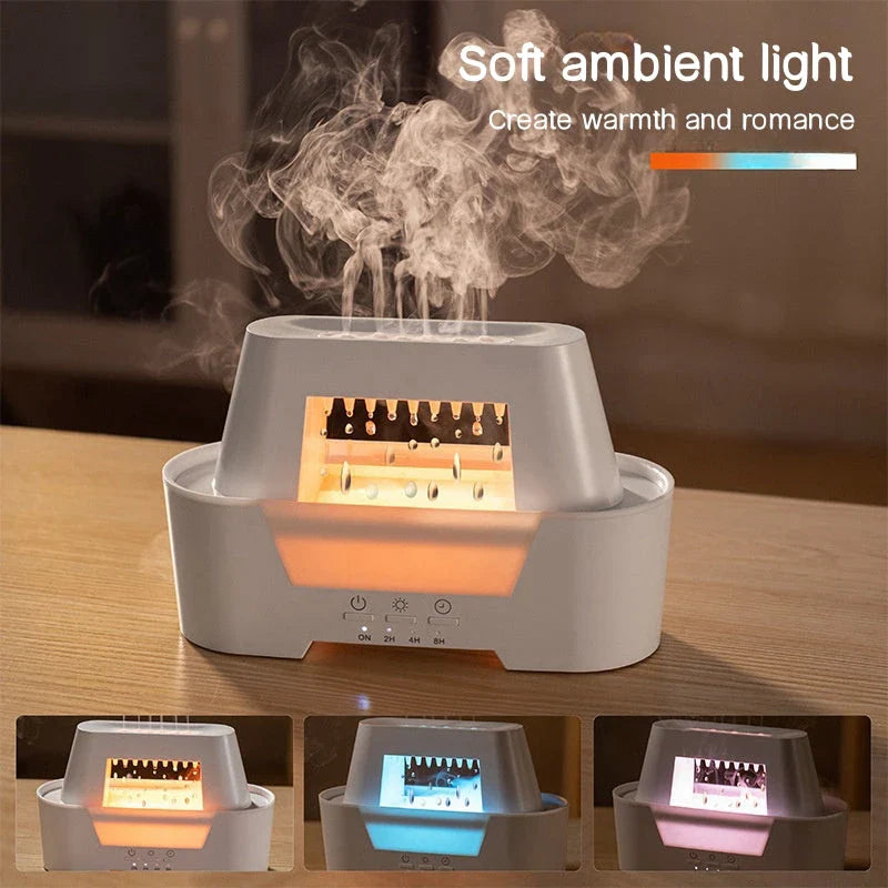 Elegant Ultrasonic Humidifier with Essential Oil Diffuser, featuring a unique raindrop design and calming lighting for a serene living space