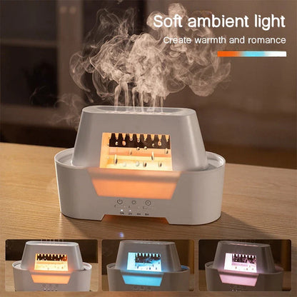 Elegant Ultrasonic Humidifier with Essential Oil Diffuser, featuring a unique raindrop design and calming lighting for a serene living space