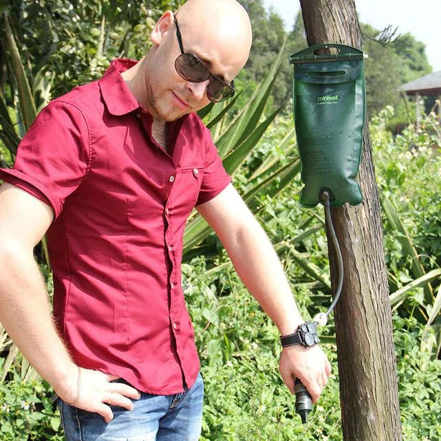 Compact and lightweight portable water filter with advanced triple-stage filtration technology to remove bacteria, parasites, and harmful chemicals from any water source