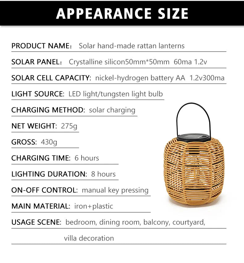 Trendha Portable Outdoor Solar Lantern with Elegant Hanging Design for Illuminating Courtyards, Gardens, and Parks