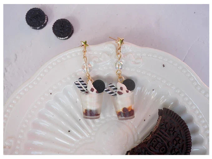 Hhomeenjoy Personalized Food and Play Cute 925 Silver Earrings
